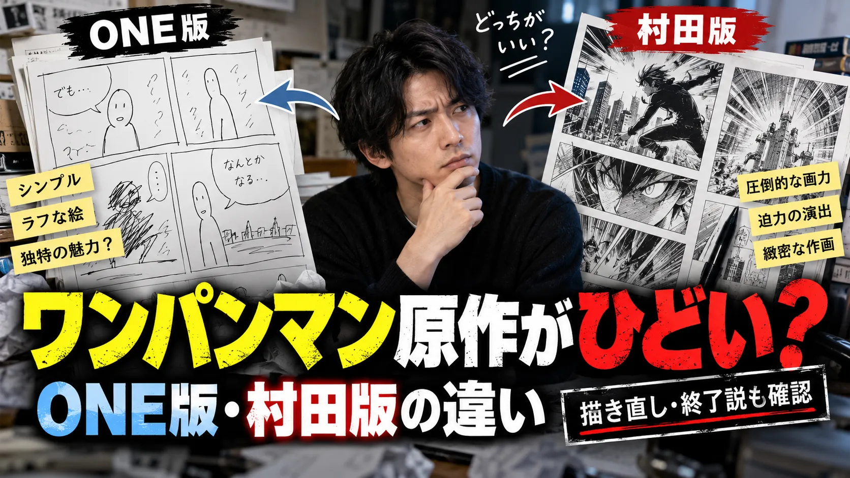 ワンパンマン原作がひどいと言われる理由は？ONE版・村田版の違いと描き直しを確認