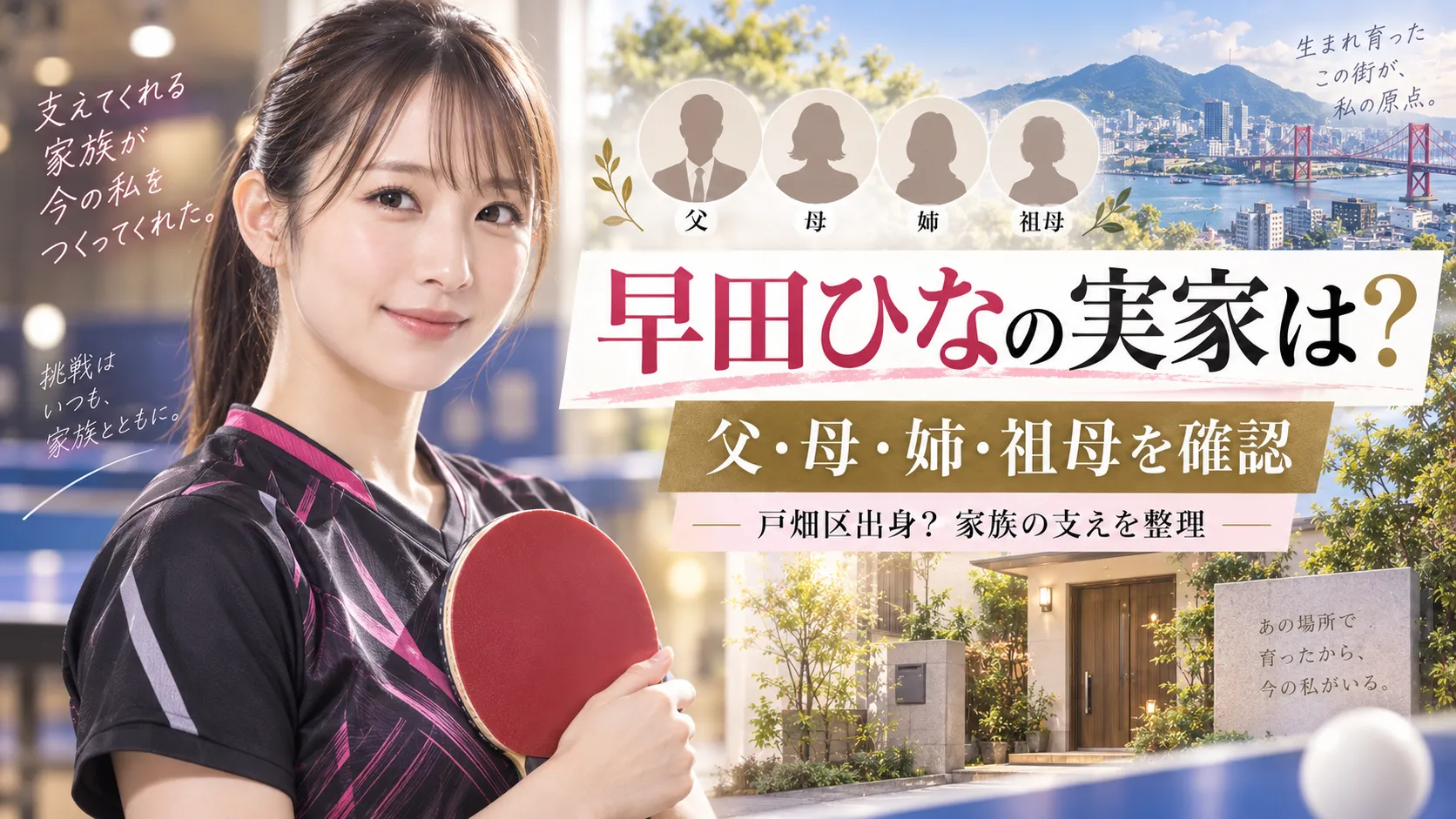 早田ひなの実家は北九州市戸畑区？父親・母親・姉・祖母を確認