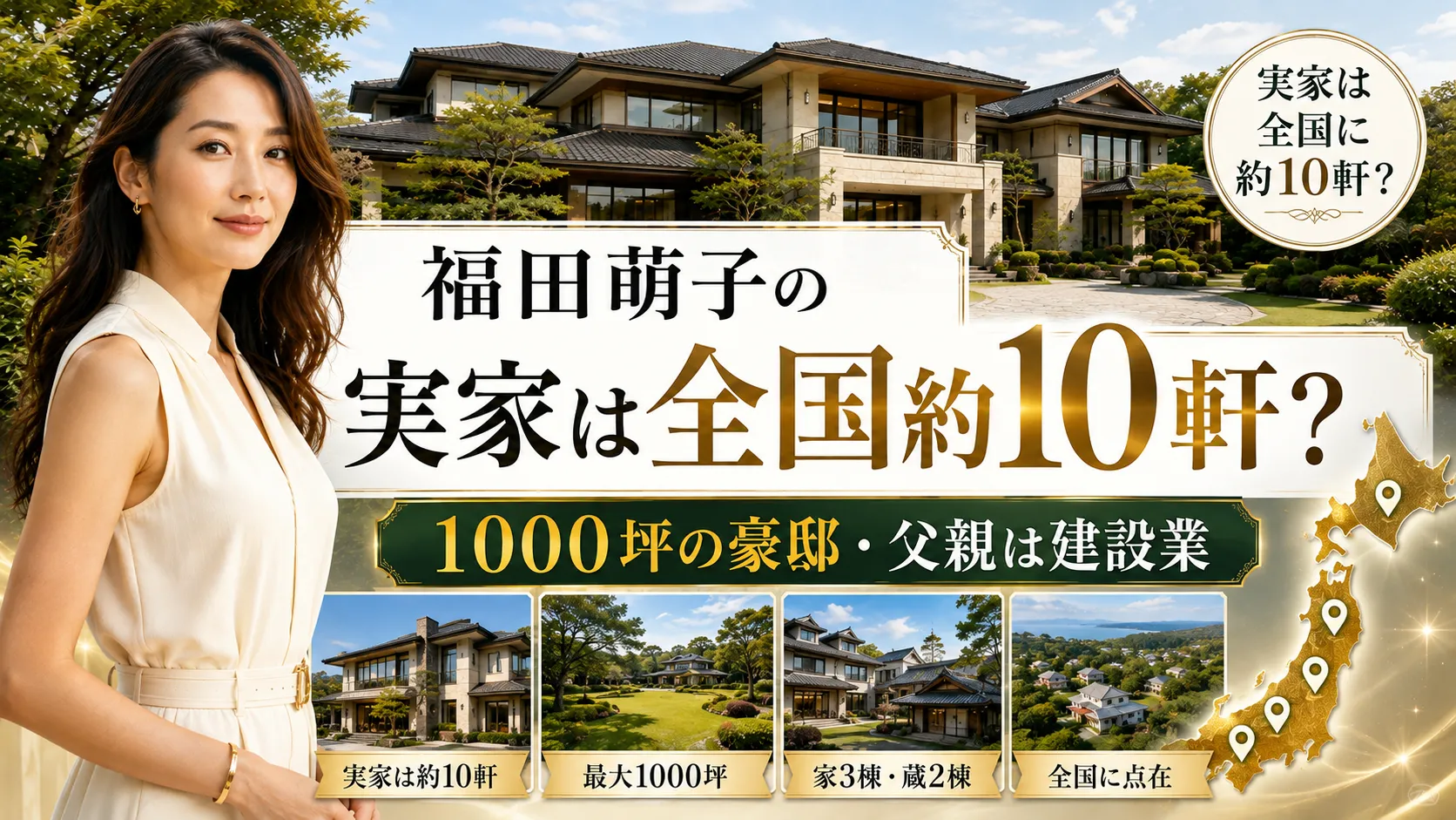 福田萌子の実家は全国10軒？1000坪の家・父親の仕事・家族構成を確認