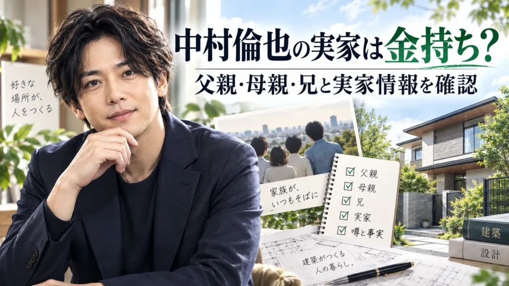中村倫也の実家は金持ち？父親・母親・2歳上の兄と荻窪説を確認