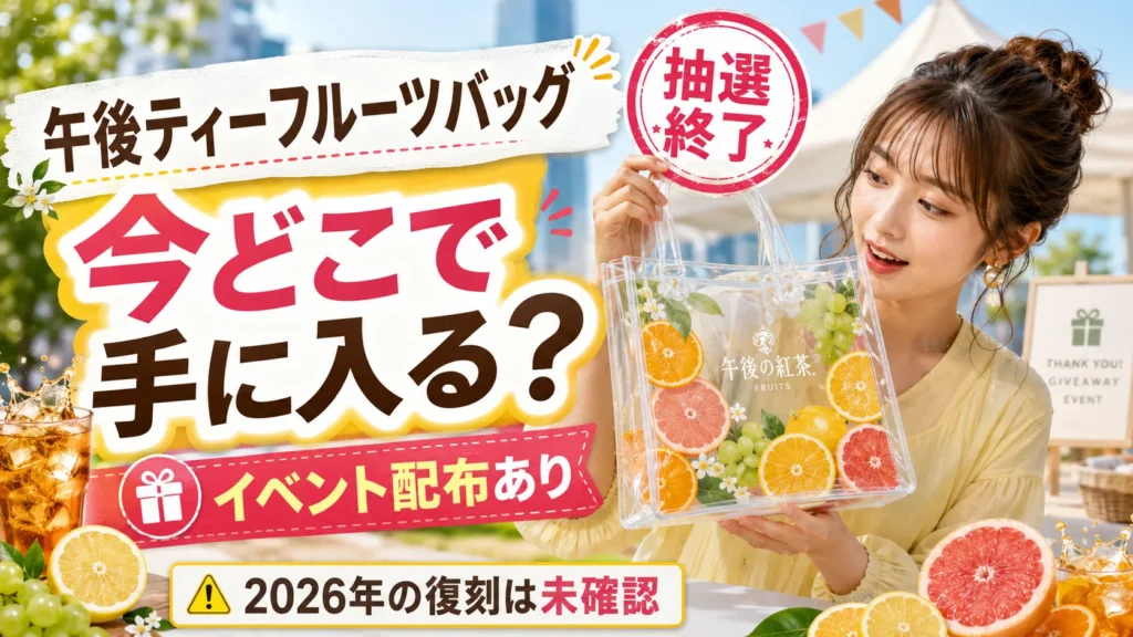 午後ティーフルーツバッグはどこで手に入る？抽選終了・イベント配布・現在の入手方法を確認