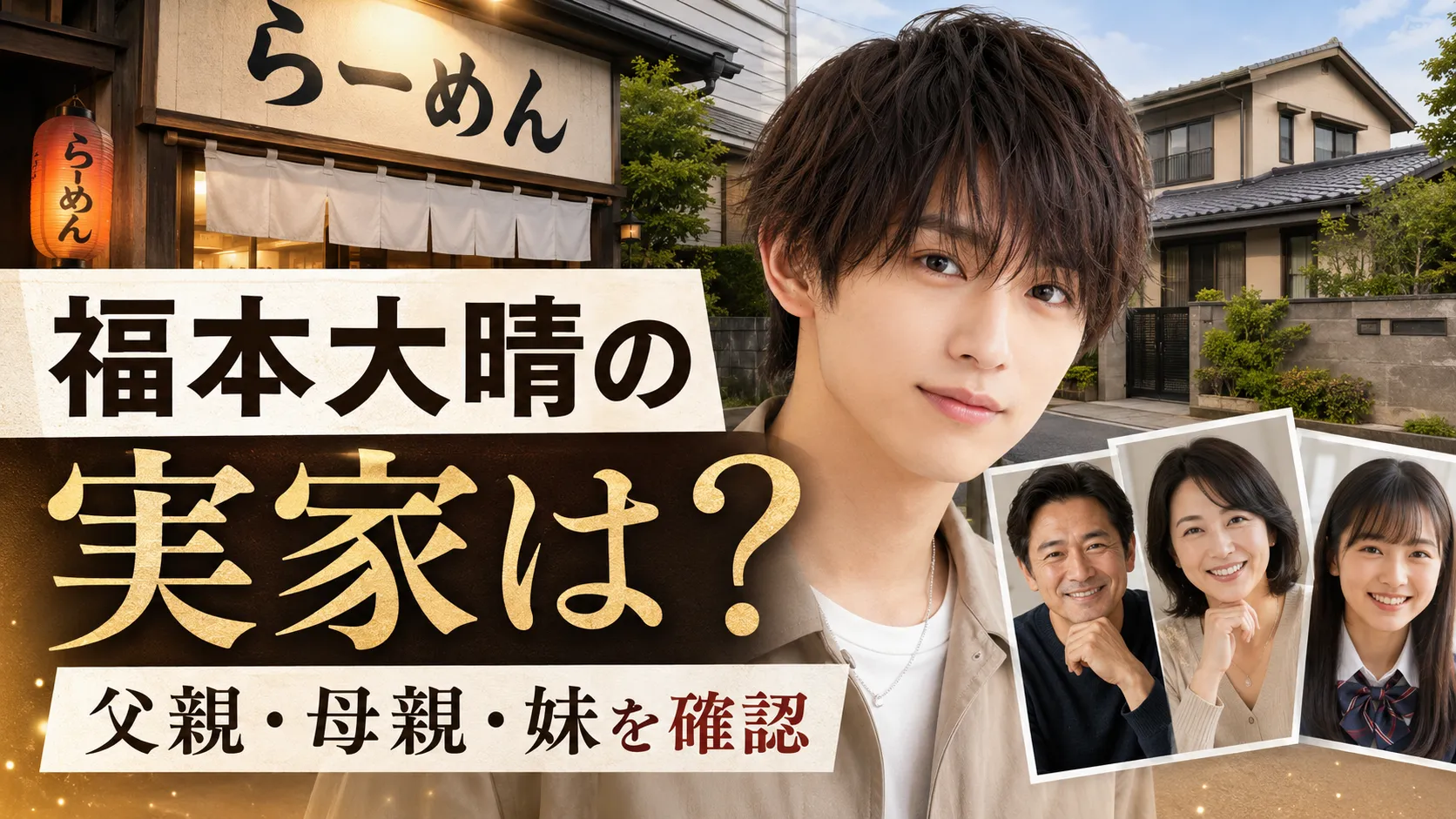 福本大晴の実家はラーメン屋？父親の仕事・母親・妹など家族構成を確認