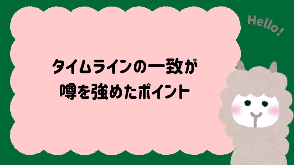 タイムラインの一致が噂を強めたポイント