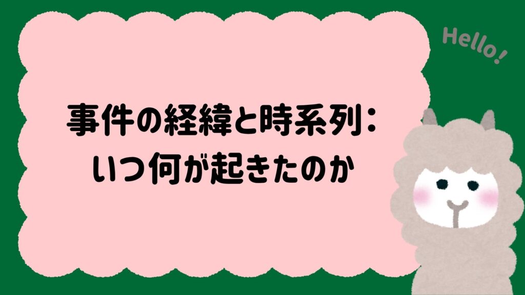 事件の経緯と時系列：いつ何が起きたのか