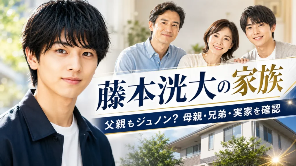 藤本洸大の父親もジュノン？母親・兄弟・実家と家族を確認