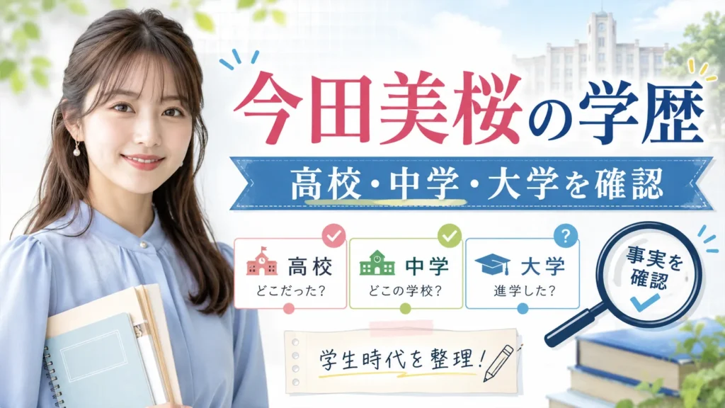 今田美桜の学歴【2026最新】高校・中学・大学と学生時代を確認