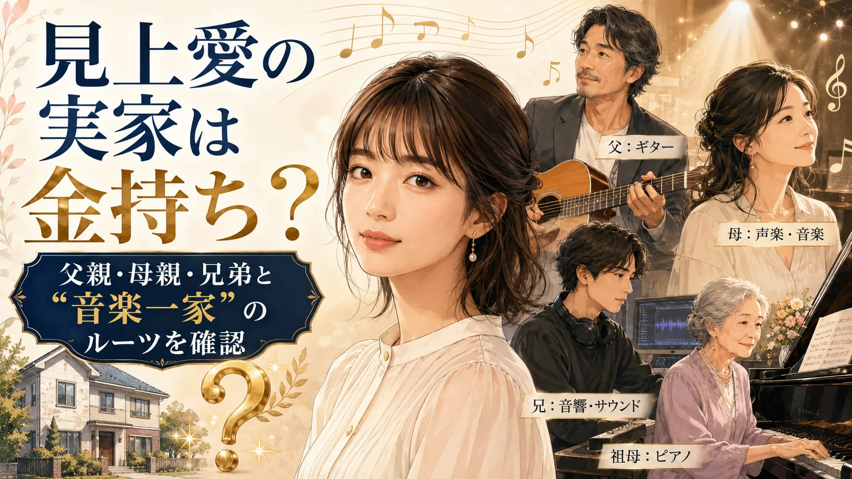 見上愛の実家は金持ち？父親・母親・兄弟と“音楽一家”のルーツを確認