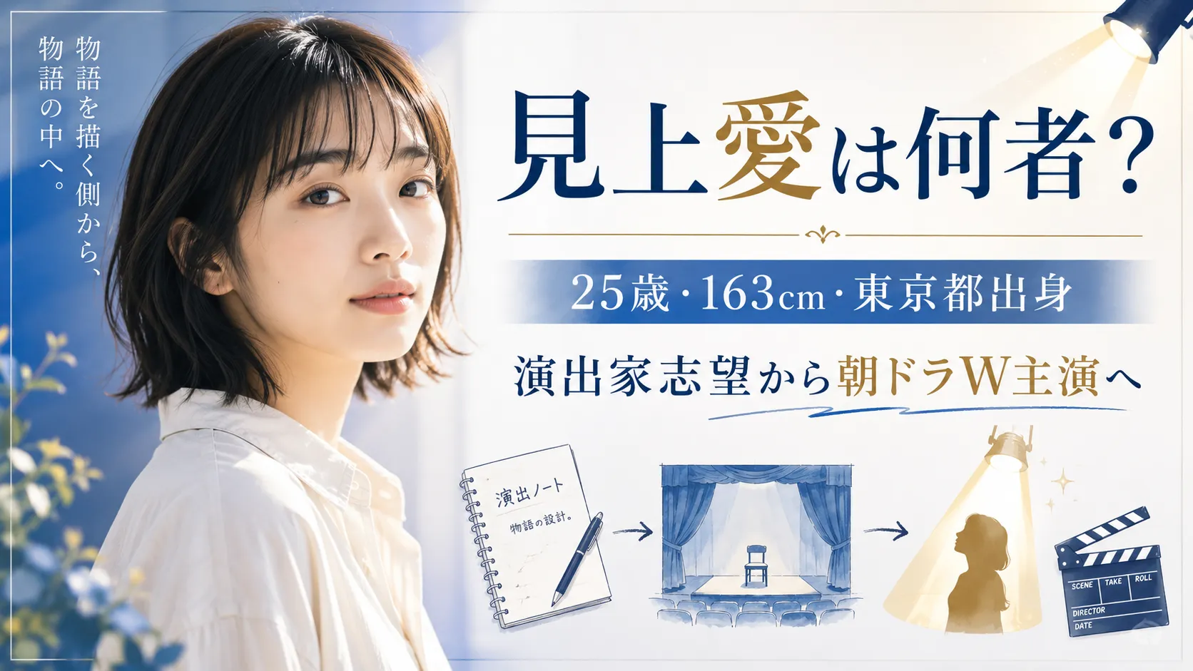 見上愛は何者？年齢・身長・出身地・経歴｜演出家志望から朝ドラW主演へ
