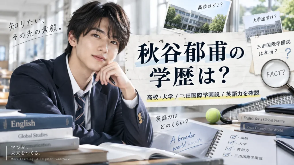 秋谷郁甫の学歴は？高校・大学と三田国際学園説、英語力を確認