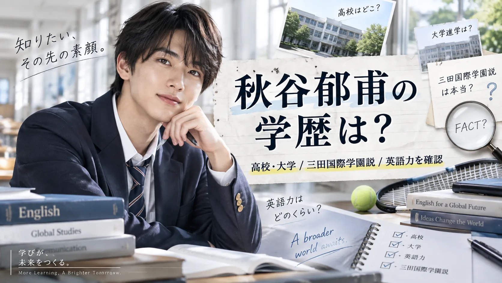 秋谷郁甫の学歴は？高校・大学と三田国際学園説、英語力を確認