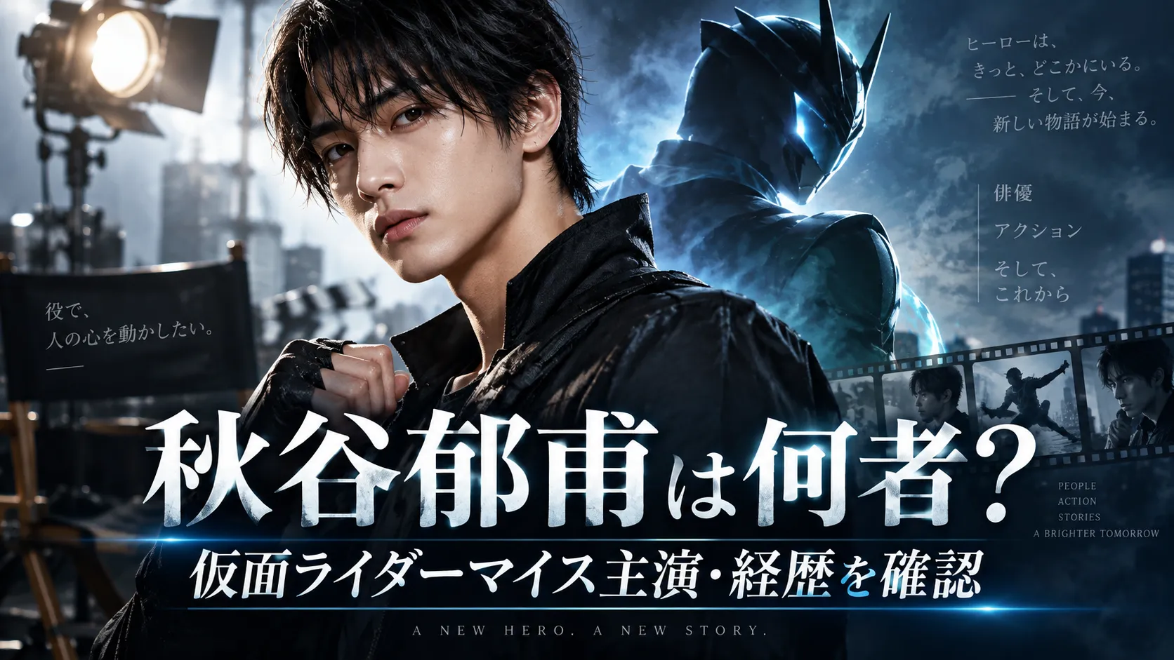 秋谷郁甫は何者？仮面ライダーマイス主演までの経歴・出演作・年齢・身長を確認