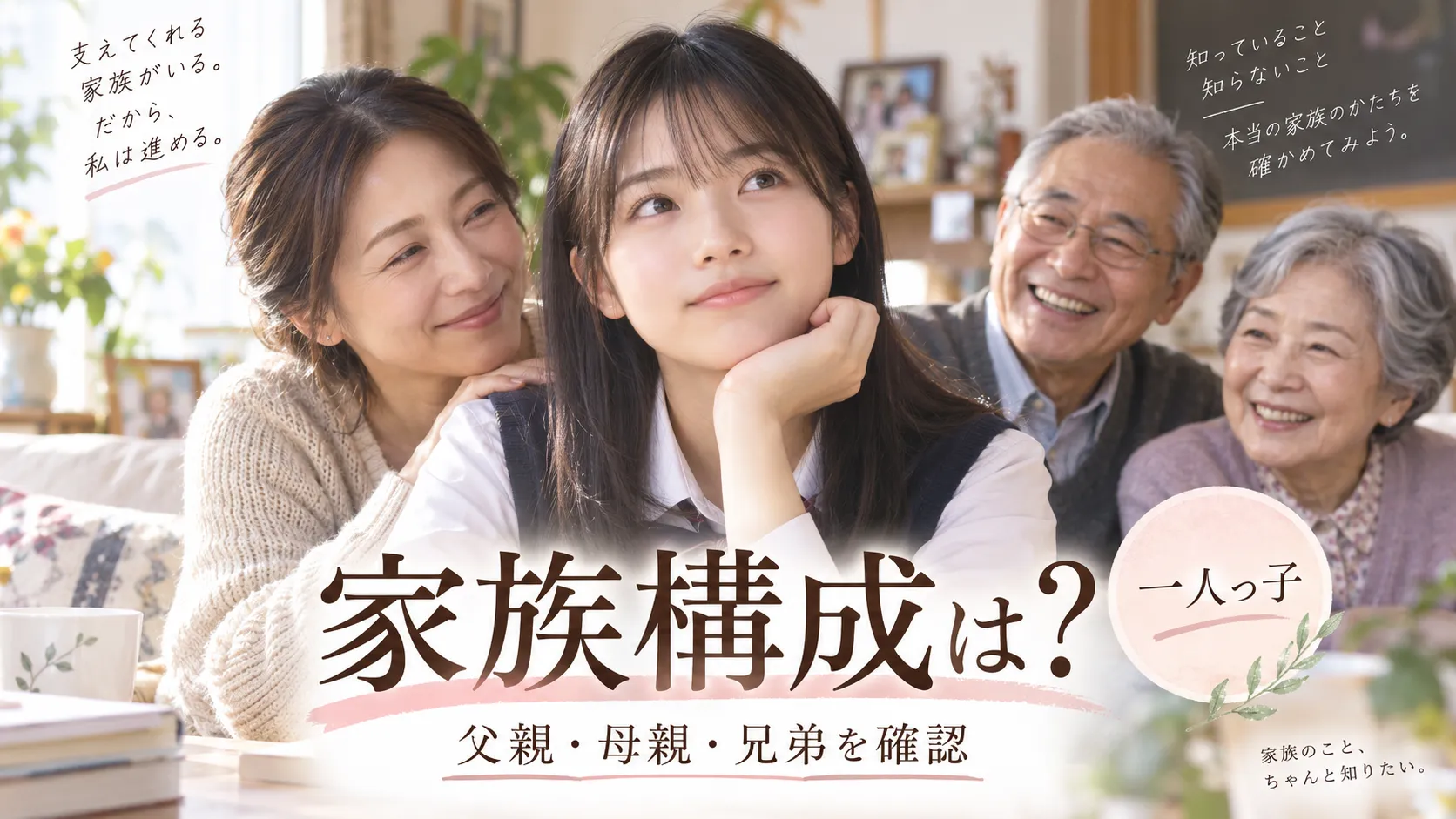 堀川梨心の家族構成は？父親・母親・兄弟と一人っ子の本人発言を確認