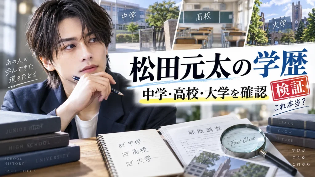 松田元太の学歴は？中学・高校・大学と聖学院・飛鳥未来・明海大学説を確認
