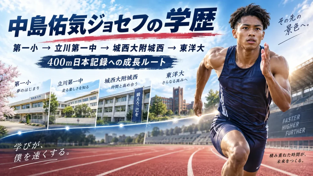 中島佑気ジョセフの高校・大学は？立川第一中から東洋大まで学歴を確認